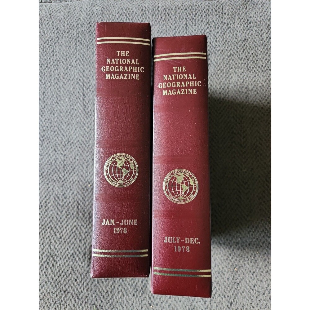 Lot 2 (1 yr) National Geographic Magazine EMPTY Slip Cover/Case/Holder 1978